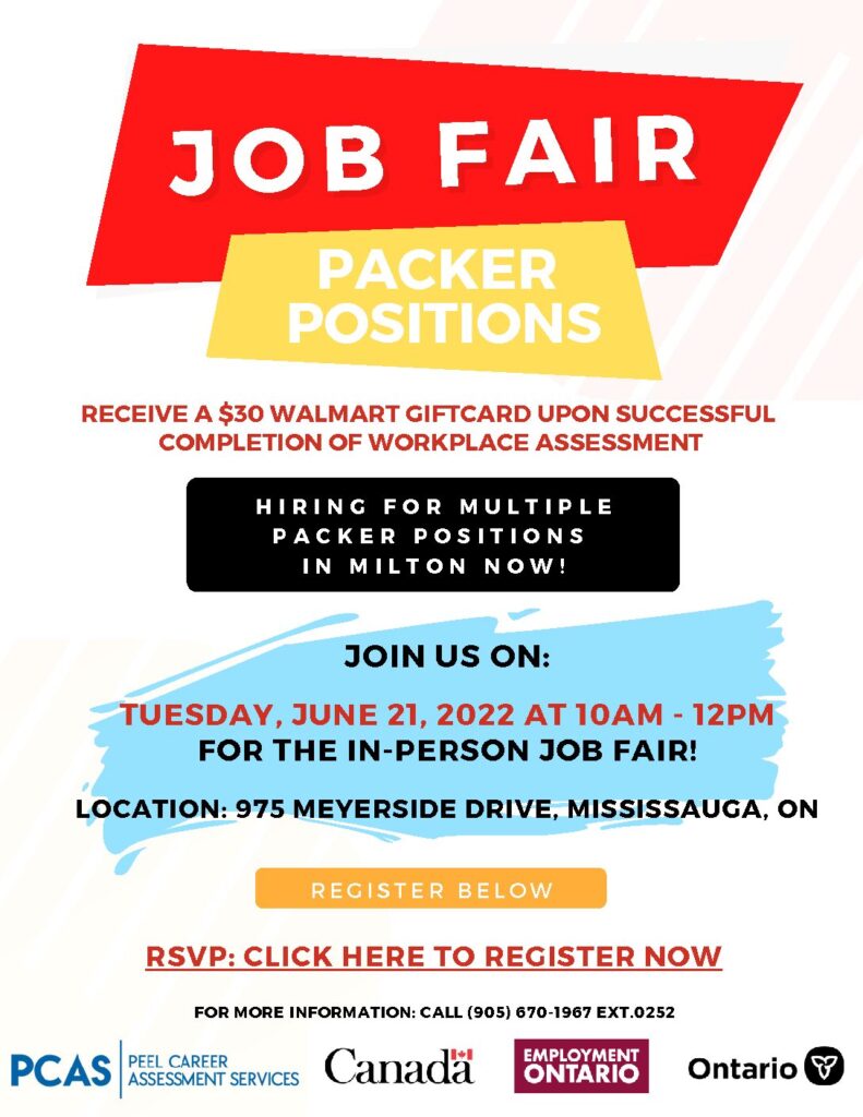 In-Person Job Fair - Hiring for Packer Positions - Milton